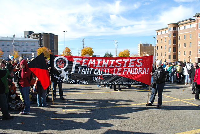 Groupes féministe québécois présents à la Marche mondiale des femmes à Rimouski 2010.