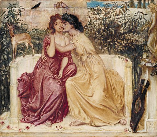 Sappho et Erinna dans un jardin à Mytilène.